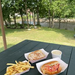 Lobster Roll Traditional, Crab Roll, fries, New England Clam Chowder Lobster Roll Traditional, Crab Roll, fries, New England Clam Chowder