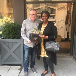 The Covent Garden Academy of Flowers - Us with the bouquet :)