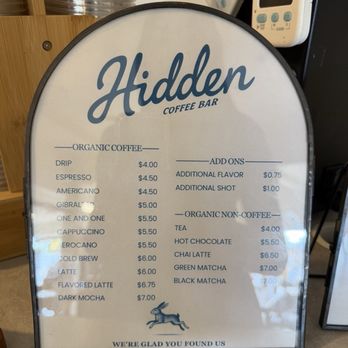 Hidden Coffee Bar - menu 9/4/26 - Coffee & Tea Near Me - Auburn, California Hidden Coffee Bar - menu 9/4/26 - Coffee & Tea Near Me - Auburn, California