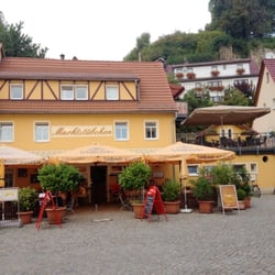 Café Marktstübchen - Café "Marktstübchen" Stadt Wehlen, Ansicht vom Markt aus