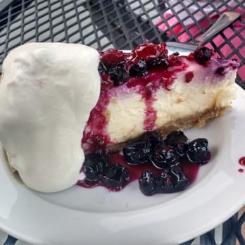 Bennett Bay Bistro - a slice of cheesecake with berries and ice cream - Bars Near Me - Mayne Island, British Columbia Bennett Bay Bistro - a slice of cheesecake with berries and ice cream - Bars Near Me - Mayne Island, British Columbia