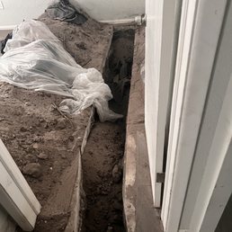 Trench through main bedroom Trench through main bedroom