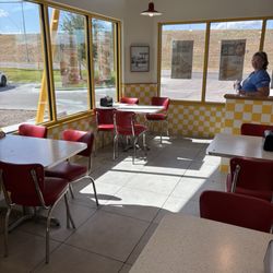 Classic diner feel. Nice ambience for fast food. Smallish dining room.