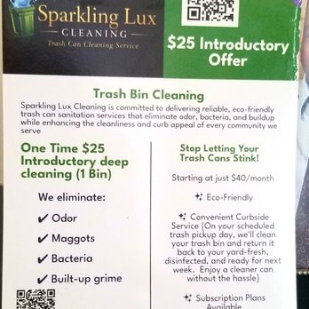 Sparkling Lux Cleaning - $25 intro offer for bin cleaning.100% worth it! - Home Cleaning Near Me - Atlanta, Georgia Sparkling Lux Cleaning - $25 intro offer for bin cleaning.100% worth it! - Home Cleaning Near Me - Atlanta, Georgia