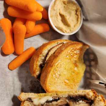 Brickhaus Café - Mushroom panini with side of carrots & hummus - Cafes Near Me - Jefferson, Wisconsin Brickhaus Café - Mushroom panini with side of carrots & hummus - Cafes Near Me - Jefferson, Wisconsin