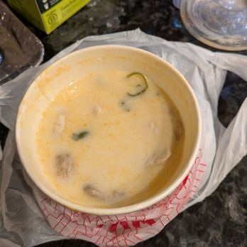 HUNGRY BOY Thai Cafe' - Tom kha with chicken (didn't come with rice) was ok, could have been more savory - Thai Near Me - Fountain Valley, California