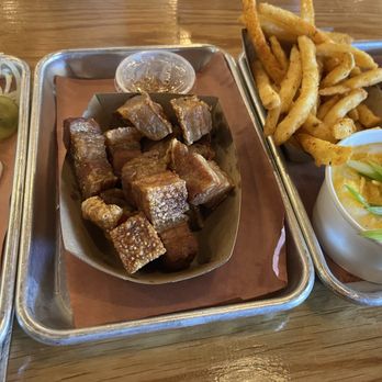 Blue Oak BBQ - Cracklings!  Get the Sichuan rub for dipping! - Barbeque Near Me - Huntsville, Alabama