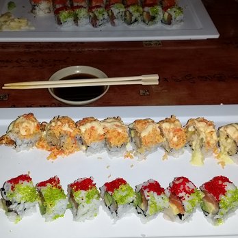 Sushi Mon - Rolls front to back Christmas and Hawaii - my favorites - Sushi Bars Near Me - Midlothian, Virginia Sushi Mon - Rolls front to back Christmas and Hawaii - my favorites - Sushi Bars Near Me - Midlothian, Virginia