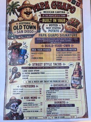 Menu photo 4 Papa Guapo Cantina San Diego, CA