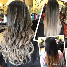 Jenny did such an awesome job!! (Below right corner of photo is my BEFORE hair.) Jenny did such an awesome job!! (Below right corner of photo is my BEFORE hair.)