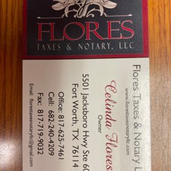 Flores Taxes & Notary - Business card