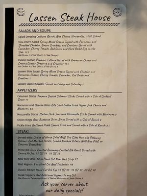 Menu photo 6 Lassen Steakhouse Vina, CA