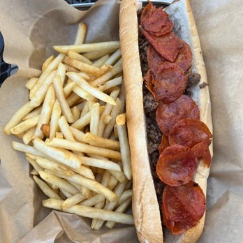 Cheesesteaks - Large Pepperoni Cheesesteak with fries - Cheesesteaks Near Me - Sacramento, California