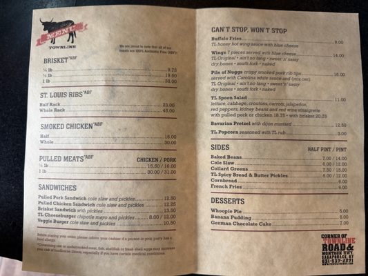 Menu photo 1 Townline BBQ Sagaponack, NY Menu photo 1 Townline BBQ Sagaponack, NY