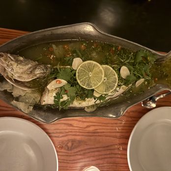 Fish Cheeks - 8.13.2025 - steamed fish with Thai herbs - Thai Near Me - Brooklyn, New York