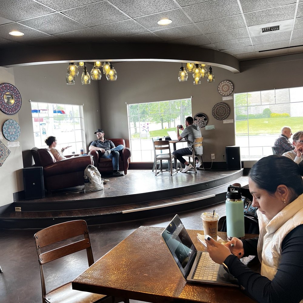 Artisan Coffee - stage/seating - Coffee & Tea Near Me - Akron, Ohio