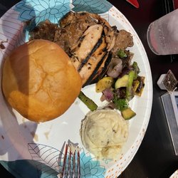 Crown Uptown Theatre - This is the complete meal and the fine presentation. Paper plate and all.