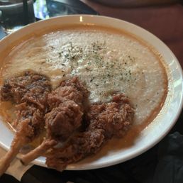 Deep Fried Lamb Chops with grits Deep Fried Lamb Chops with grits
