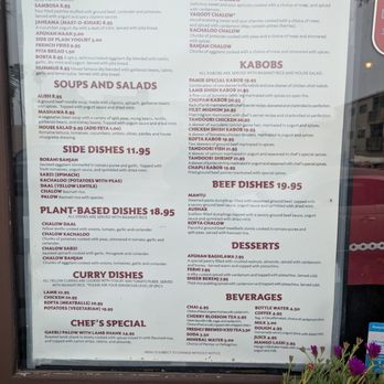 Pamir Kabob House - Menu April 2025 - Afghan Near Me - La Jolla, California