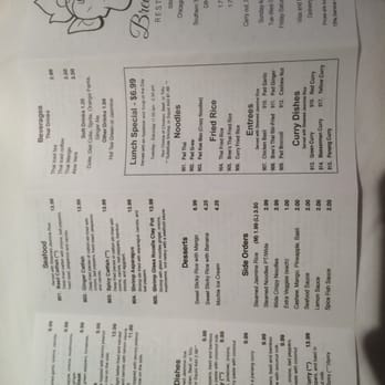 Bree Thai Restaurant - The menu! - Thai Near Me - Chicago, Illinois