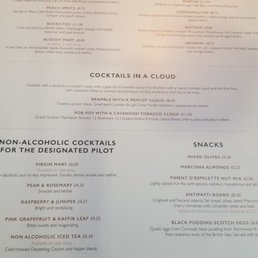 Cocktail menu