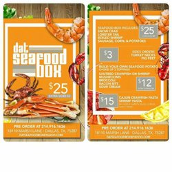 Dat Seafood Box Cajun Food - Menu..