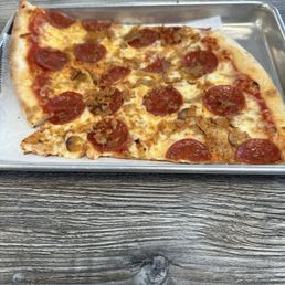 Pepperoni and Sausage, Two slices. Pepperoni and Sausage, Two slices.