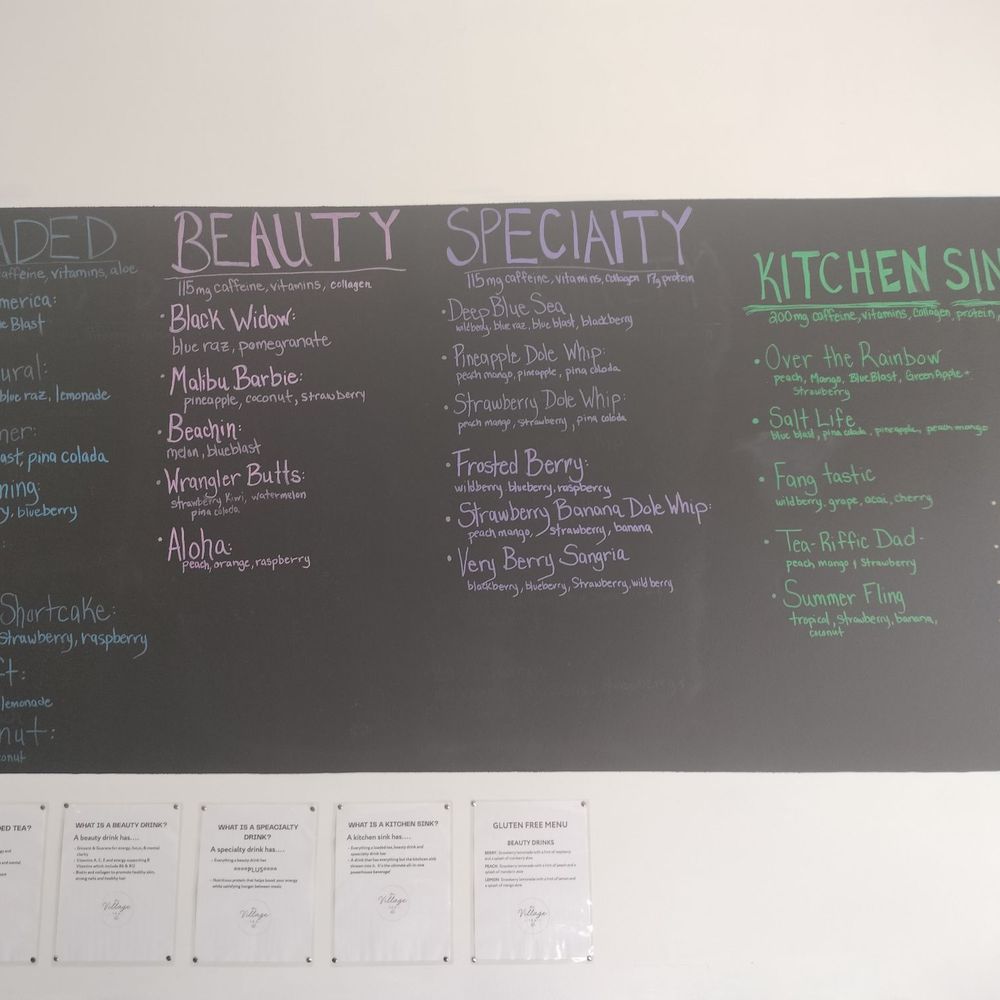 The Village Tea - Menu on wall @ The Village Tea - Tea Rooms Near Me - Franklinville, New York