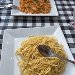 Penne alla Vodka and pasta with butter Penne alla Vodka and pasta with butter