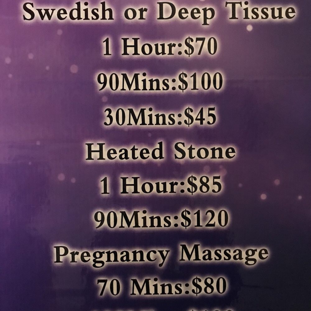 Butterfly Massage Spa - Price chart - Massage Near Me - Redmond, Washington