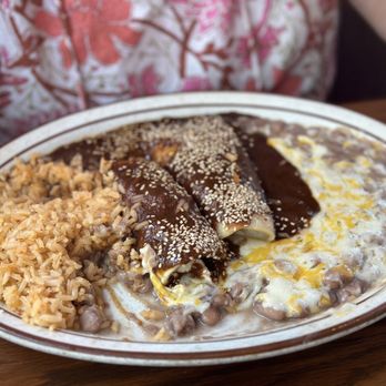 Avilas El Ranchito - Chicken enchiladas with mole sauce. - Mexican Near Me - Costa Mesa, California