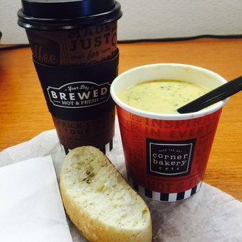 Corner Bakery Cafe - My favorite soup- cheddar broccoli & hazelnut creme coffee - Sandwiches Near Me - Los Angeles, California