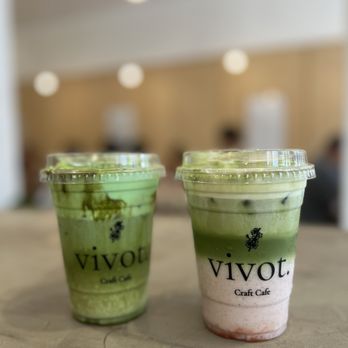 Vivot Craft Cafe - matcha latte with pandan cream cloud + strawberry matcha latte with banana cream cloud - Bubble Tea Near Me - Fullerton, California Vivot Craft Cafe - matcha latte with pandan cream cloud + strawberry matcha latte with banana cream cloud - Bubble Tea Near Me - Fullerton, California
