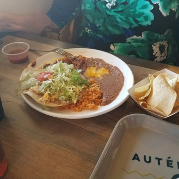 Someburros - This was the daily special, including cheese enchilada, tostada, and rice and beans. - Mexican Near Me - Queen Creek, Arizona Someburros - This was the daily special, including cheese enchilada, tostada, and rice and beans. - Mexican Near Me - Queen Creek, Arizona
