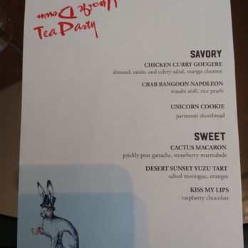 The Shag Room - Upside down tea party menus - Lounges Near Me - Las Vegas, Nevada