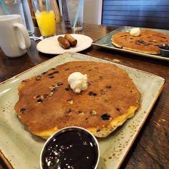 First Watch - Blueberry pancakes, tangerine dream, sausage links, and coffee. - Breakfast & Brunch Near Me - Richardson, Texas First Watch - Blueberry pancakes, tangerine dream, sausage links, and coffee. - Breakfast & Brunch Near Me - Richardson, Texas