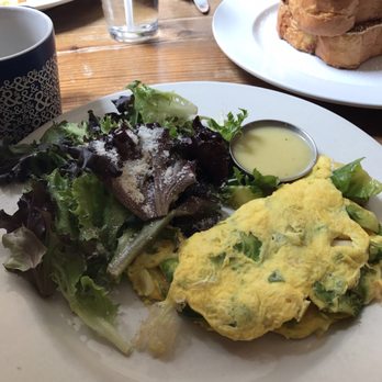 Half & Half - Brussels omelette (no cheese, sub potatoes with a side salad, dressing on the side) - Breakfast & Brunch Near Me - St. Louis, Missouri Half & Half - Brussels omelette (no cheese, sub potatoes with a side salad, dressing on the side) - Breakfast & Brunch Near Me - St. Louis, Missouri