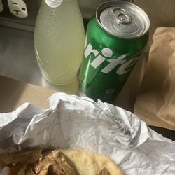 It's Greek 2 U Grill - $6 Greek lemonade $4 can sprite