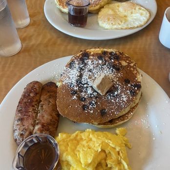 Cafe M - combo breakfast with chocolate chips added. - Breakfast & Brunch Near Me - Berkeley, California Cafe M - combo breakfast with chocolate chips added. - Breakfast & Brunch Near Me - Berkeley, California