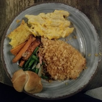 Ivy on the Square - Baked Krispy Chicken!!  The roll was very good.  Fresh vegetables too. - Southern Near Me - Ocala, Florida