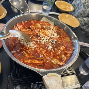 BBMyun - Seafood douk bok ki after adding cheese and cooking - Noodles Near Me - Duluth, Georgia