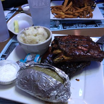 Jilly's Bar & Grill - half rack of ribs with mashed potatoes and a baked potato - American Near Me - Pikesville, Maryland