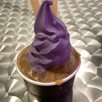 Niu Soft Serve - Ube with warm kulolo ($8). - Desserts Near Me - Honolulu, Hawaii