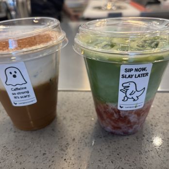 Caffeine Society - Iced phin coffee and strawberry matcha latte - Coffee & Tea Near Me - Sacramento, California
