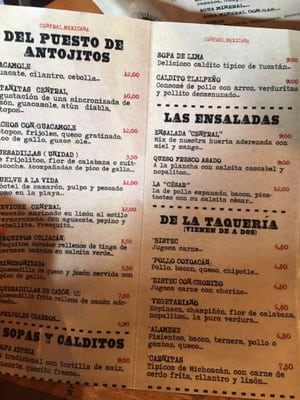 Menu photo 1 Central Mexicana Madrid, M