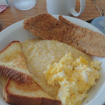 Huskers Cafe - This is my plate. Yellow grits fried whiting fish, eggs scrambled softly, Texas toast and coffee. Absolutely delicious. - Breakfast & Brunch Near Me - Stone Mountain, Georgia Huskers Cafe - This is my plate. Yellow grits fried whiting fish, eggs scrambled softly, Texas toast and coffee. Absolutely delicious. - Breakfast & Brunch Near Me - Stone Mountain, Georgia