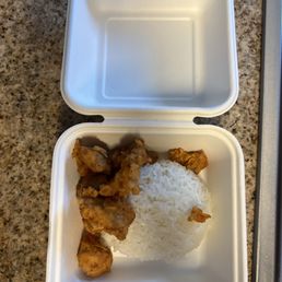 $19.99 for a small bowl of rice, appetizer sized chicken karaage, &a half filled bowl of miso soup + $3.00 to go box charge. $19.99 for a small bowl of rice, appetizer sized chicken karaage, &a half filled bowl of miso soup + $3.00 to go box charge.