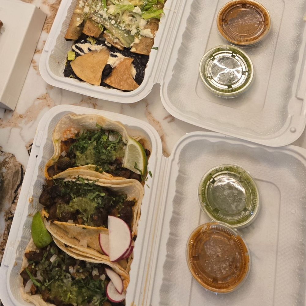 Tacos de Pastor and Tacos Dorados de pollo