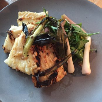 Burdock & Co - Grilled Humbolt Squid with pickled ramps and fermented barley Marinate - Tapas/Small Plates Near Me - Vancouver, British Columbia