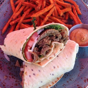 Luna Grill Poway - Gyros wrap with sweet potato fries - Mediterranean Near Me - Poway, California Luna Grill Poway - Gyros wrap with sweet potato fries - Mediterranean Near Me - Poway, California